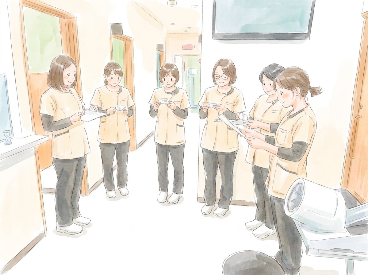 朝礼の様子（イラスト）
